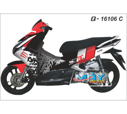 Q 16106 C AB 2011 DG monster quy devil dau mong vuot cao do red den black white trang