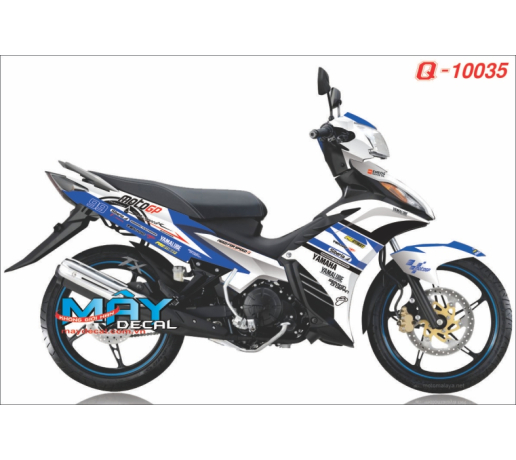 Q 10035 Exciter 2011 gp dau moto trang xanh white blue