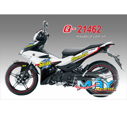 Q 21462 EX 150 SHARK trang white do red den black ca map shark 