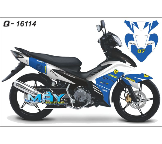 Q 16114 EX  trang white xanh gp blue ferrari ngua horse se7en