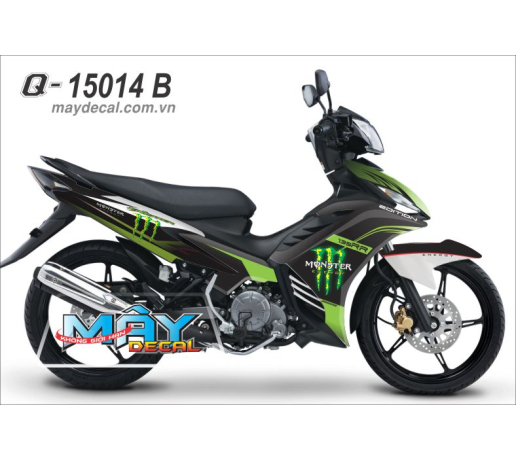 Q 15014 B EXCITER 2011 den black xanh la green kawa z monster logo vet mong tay cao quy
