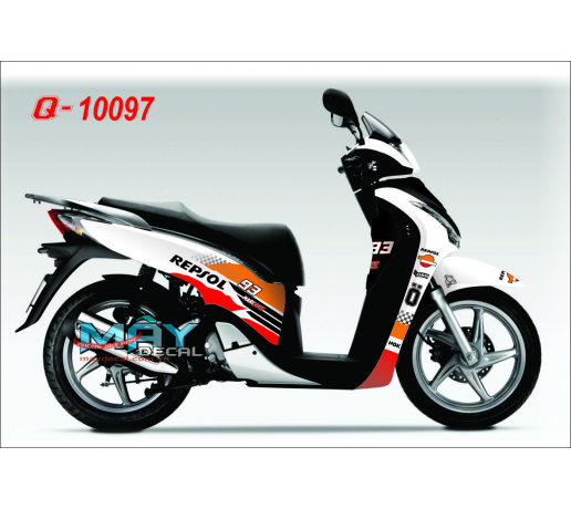 Q 10097 sh  repsol trang cam do red orange white duong net line