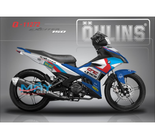 Q 11272 EX 150 OHLINS cnc rcb trang xanh gp trang white blue do red logo r