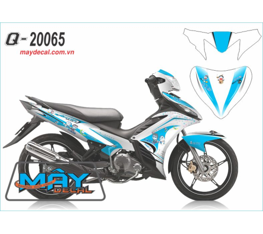 Q 20065 Exciter xanh duong trang blue white doraemon white doremon