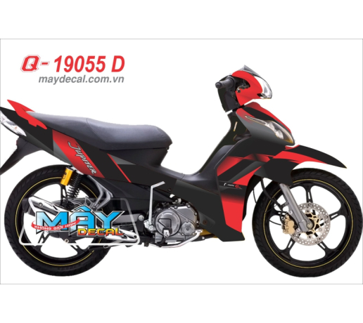 Q 19055 D - Ju Fi do den black red duong net 3d line phoi mau