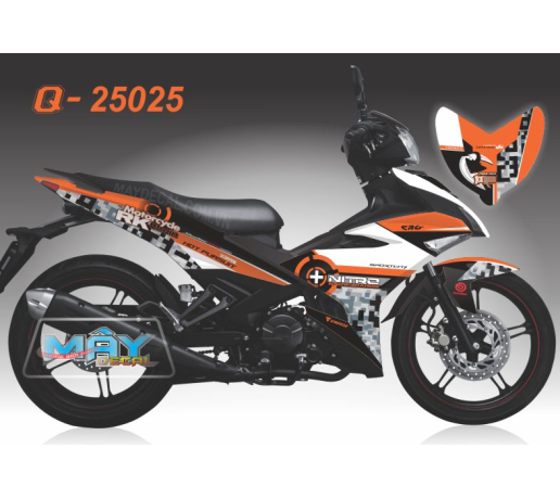 Q 25025 - EX 150  motorcycle rk hot nitro logo dau cong chu thap hinh tron crg duy cham o vuong ran 