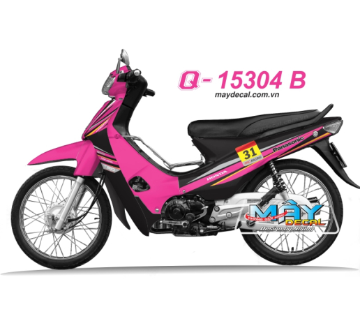 Q 15304 B - WAVE doi dau  panasonic logo hong pink den black duong net line tem roi