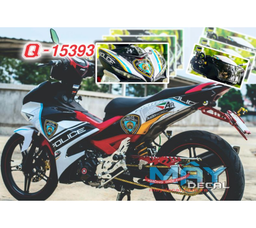 Q 15393 EX 150 XMASH POLICE department austin trang den black white austin racing