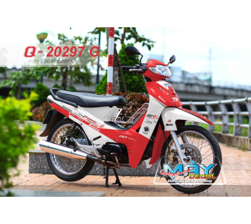 Q 20297 G - WAVE Doi Dau  racing trang do white red logo ur team caro rizoma