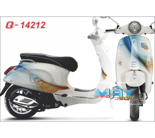 Q 14212 - VESPA 2014 duong net line cham hoa van dai lua trang white