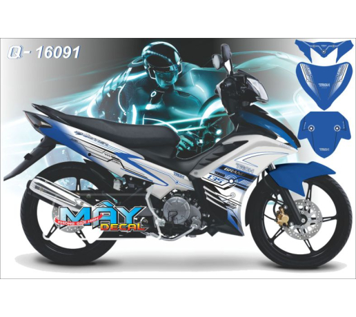 Q 16091 Exciter trang xanh gp blue white duong net line