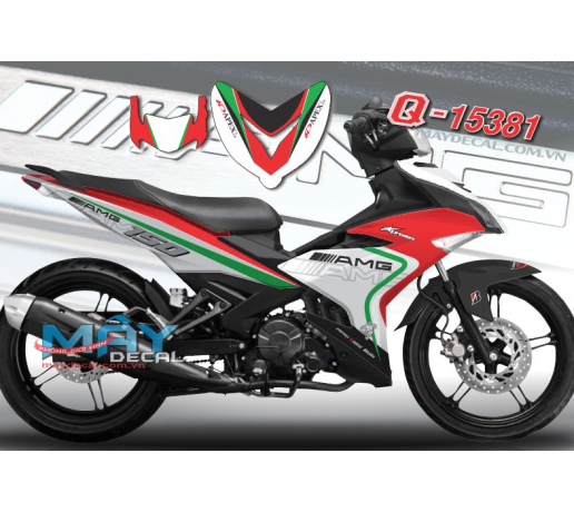 Q 15381 EX 150 DUCATI co y italia trang do xanh la green red white logo amg
