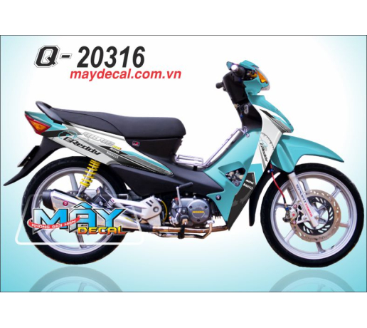 Q 20316 WAVE @ greddy logo dong ho watch xanh ngoc blue trang white honda