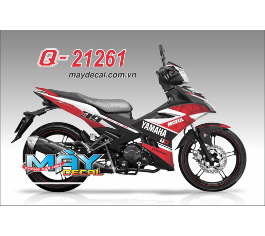 Q 21261 EX 150 trang do den black red white T+ banh rang logo yamaha motul tissot
