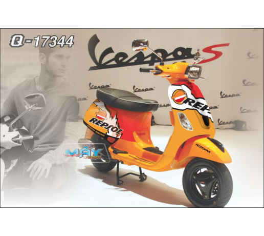 Q 17344 VESPA S cam orange repsol logo