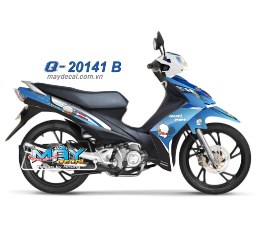 Q 20141 B - AXELO hoat hinh con tho mashi moro trang xanh gp blue white