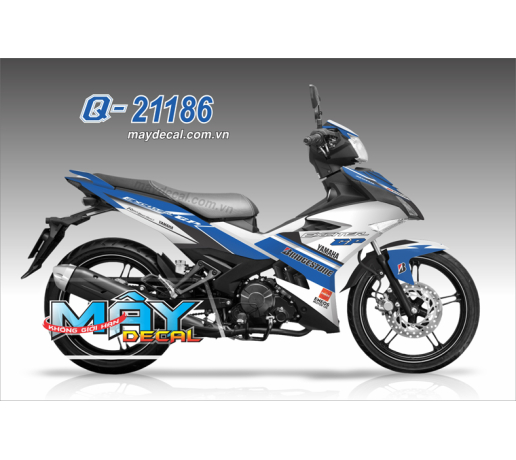 Q 21186 EX 150 logo trang xanh gp blue white bridgestone eneos