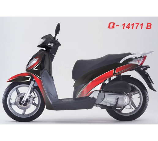Q 14171 B - SH 2008 do red den black duong net line air brush