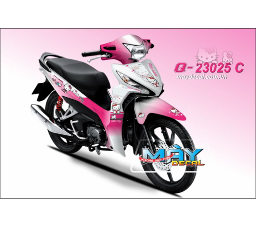 Q 23025 C - Wave RSX 2014  hello kitty meo cat nhat ban japan hoat hinh cartoon hong trang pink whit
