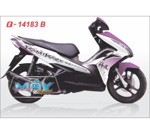 Q 14183 B - Air blade kamikaze racing caro chu tau china trung quoc trang white tim purple