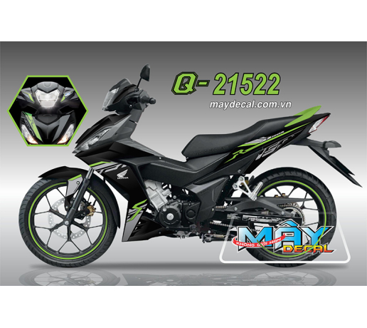 Q 21522 WINNER RS150 R 2019 den black xanh green  trang white  r s 