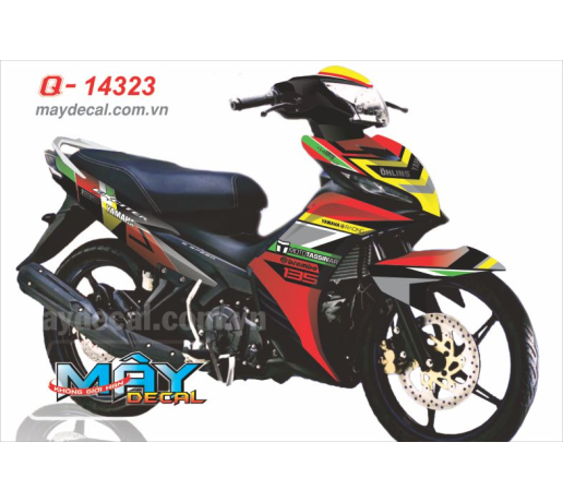 Q 14323 EX 2011 moto do xanh la trang vang green yellow white red duong net line soc yamaha den blac