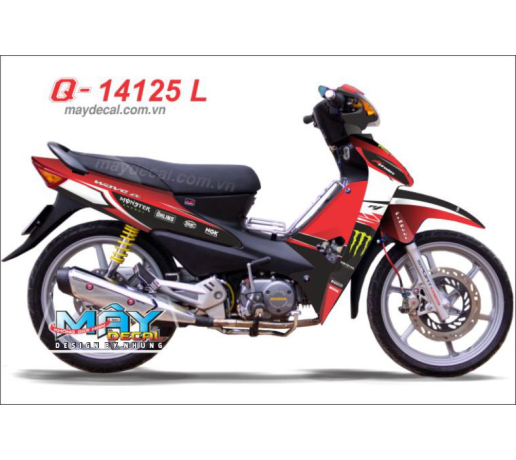 Q 14125 L - WAVE A do trang den red white black monster quy 5speed dau cao