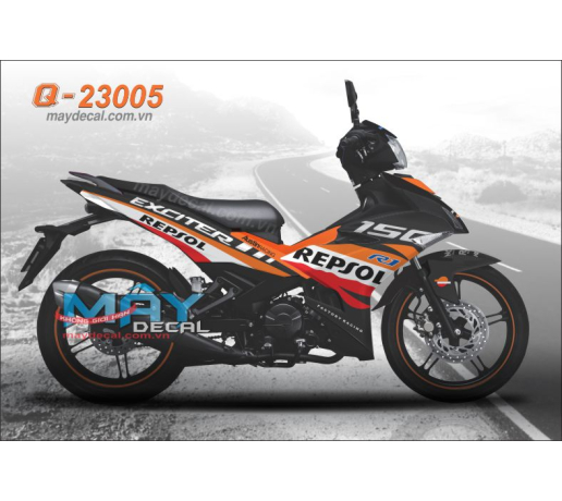 Q 23005 - Exciter 150 Repsol do red trang cam den black orange white logo r1