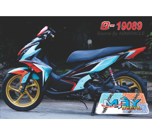 Q 19089 - Nolx xanh duong blue trang white do red black den logo yamaha duong net line airbrush