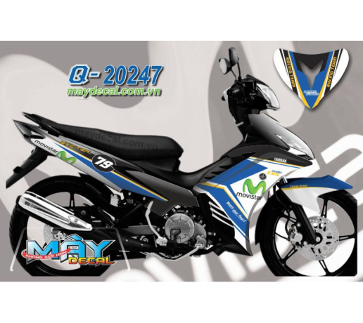 Q 20247 EX 2011 MOVISTAR trang xanh gp white blue logo racing team your heart