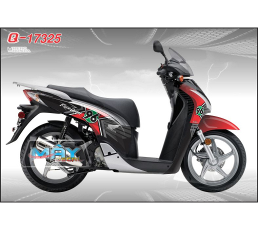 Q 17325 SH canh chim logo den black duong net line do red