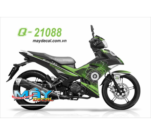 Q 21088 EX 150 ELECTRIC hinh tron chi xanh kawa green black den