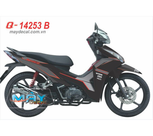Q 14253 B - WAVE RSX 2011  den xam do red gray black duong net line phoi mau airbrush chi do tuan