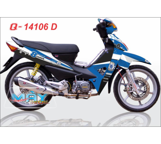 Q 14106 D - WAVE RS trang white xanh gp blue chelsea logo cau lac bo football club clb the thao spor