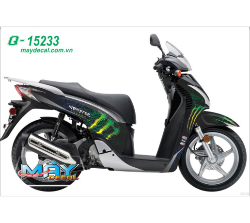 Q 15233 SH 2009 monster dau vet mong tay quy cao logo den black xanh la green z kawa