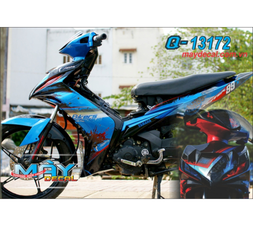 Q 13172 EX UNLIMITED vet son bikers airbrush phoi mau den black xanh duong gp blue do red