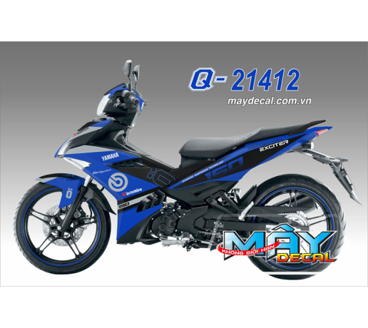 Q 21412 EX 150 OHLINS xanh gp blue den black trang white brembo 