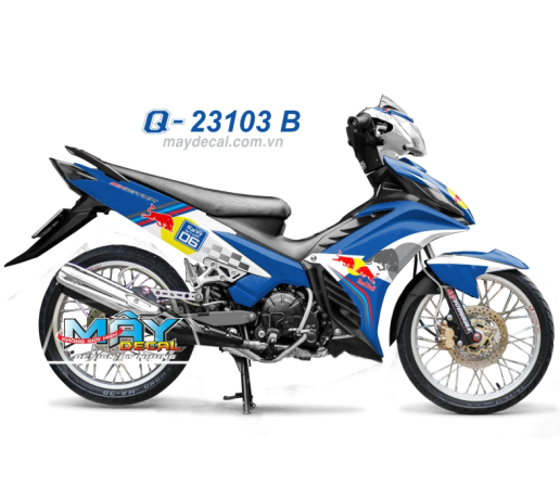 Q 23103 B - Ex 2011 Redbull xanh gp blue trang white do red vang yellow 06 trau bo caro