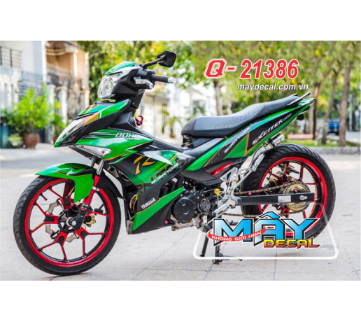 Q 21386 EX 150 XMASK xanh green den black trang white born tossi dohc