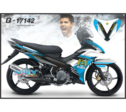 Q 17142 EX2011  MCFC manchester city logo dai bang xanh cyan trang white blue den black cau lac bo c