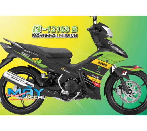 Q 12188 B ex semakin 2015 monster day vet mong tay quy cao logo den black xanh kawa green vang yello