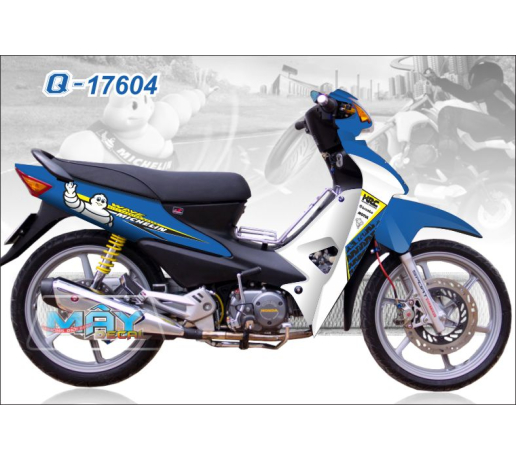 Q 17604 WAVE @ 2011 MICHELINE trang xanh gp hinh lop xe hoat hinh  logo white blue