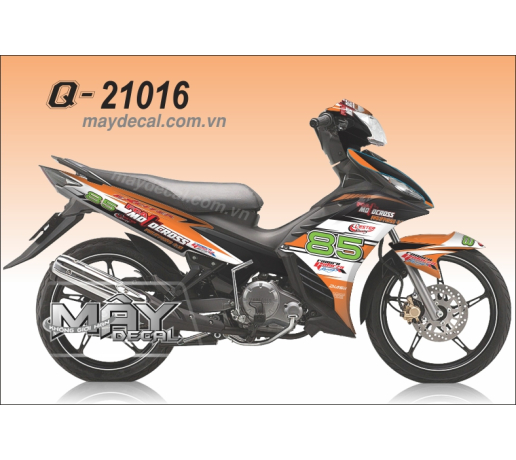 Q 21016 EX 2011 MOTOCROSS cam orange den black trang white logo tem dau