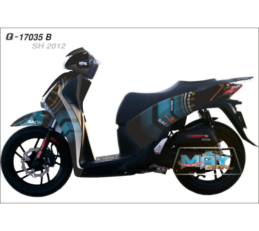 Q 17035 B SH xanh duong dam blue racing dong ho watch sport den black