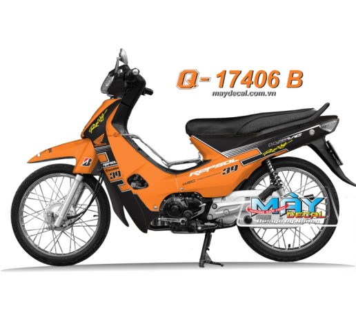 Q 17406 B - WAVE doi dau cam den black orange duong net line