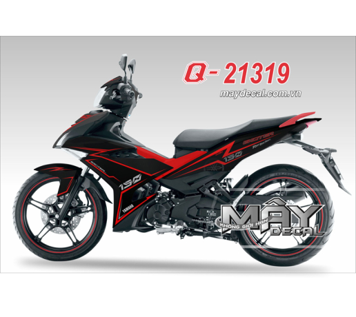 Q 21319 EX 150 ( DECAL4BIKE ) den black do red trang white  chi revs your hear 