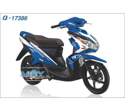 Q 17386 LUVIAS xanh gp trang white blue logo tem dau duong net line