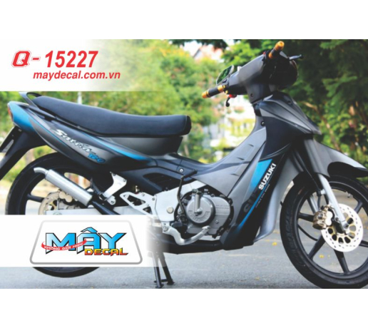 Q 15227 SATRIA suzuki den xanh duong blue black duong net line phoi mau