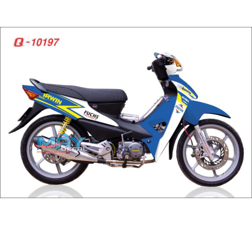 Q 10197 wave irwin xanh gp trang blue white duong net line