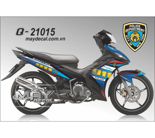 Q 21015 EX 2011 POLICE DEPARTMENT xanh duong den black blue canh sat 911